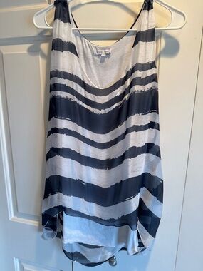 Tempo Paris Navy and White Striped Sleeveless Top